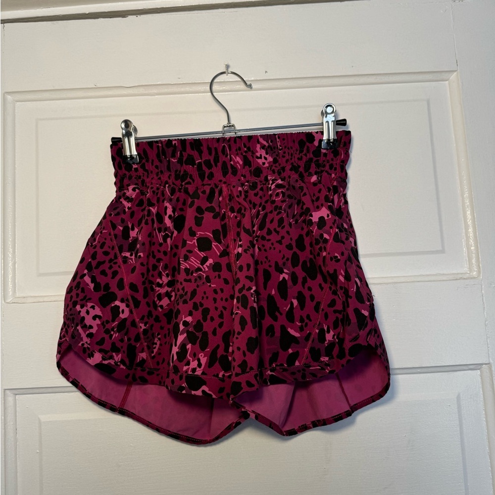 lululemon athletica Pink and Black Printed Athletic Shorts